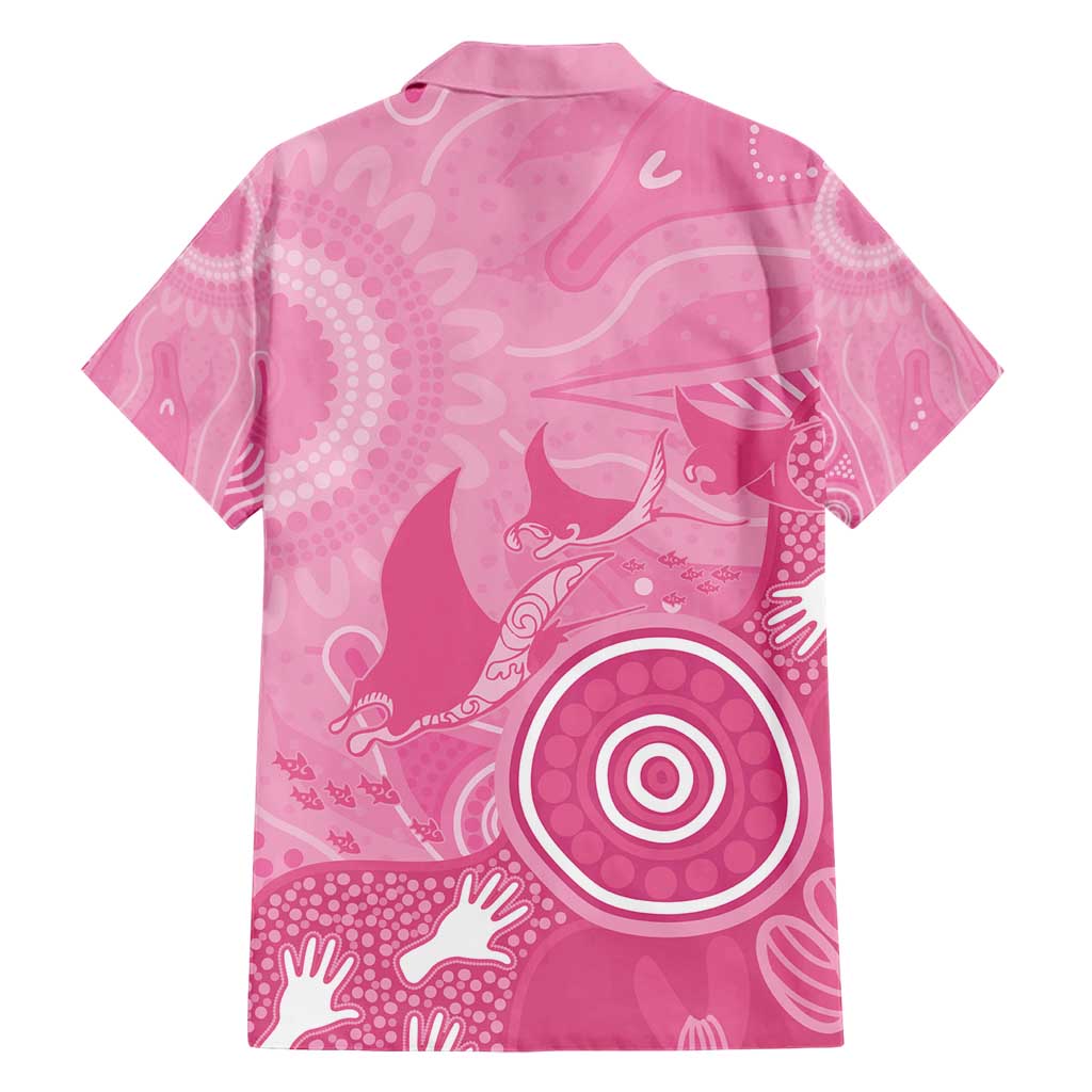 Australia Breast Cancer Awareness Hawaiian Shirt Pink Ribbon Manta Ray Aboriginal Art - Vibe Hoodie