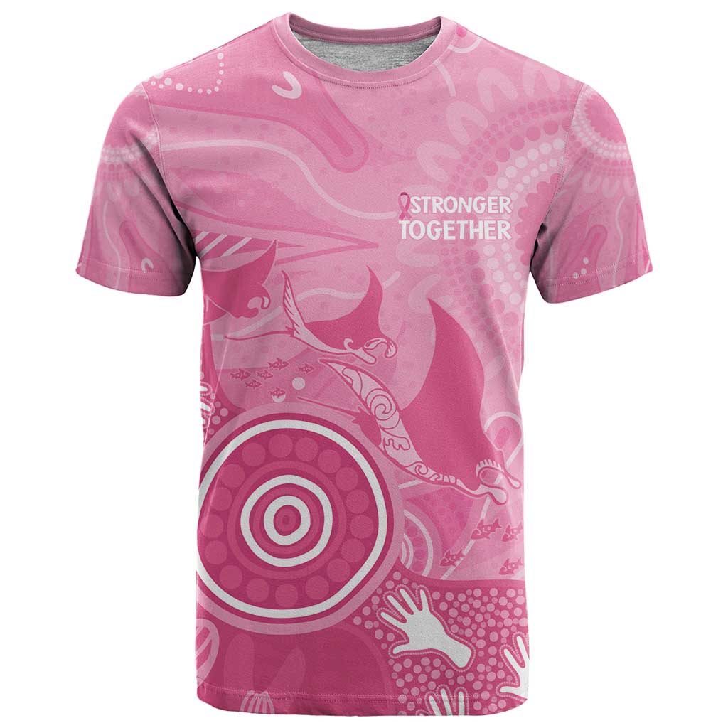 Australia Breast Cancer Awareness T Shirt Pink Ribbon Manta Ray Aboriginal Art - Vibe Hoodie