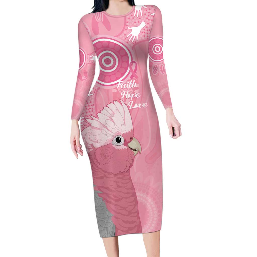 Australia Breast Cancer Awareness Family Matching Long Sleeve Bodycon Dress and Hawaiian Shirt Galah Faith Hope Love Pink Month - Vibe Hoodie
