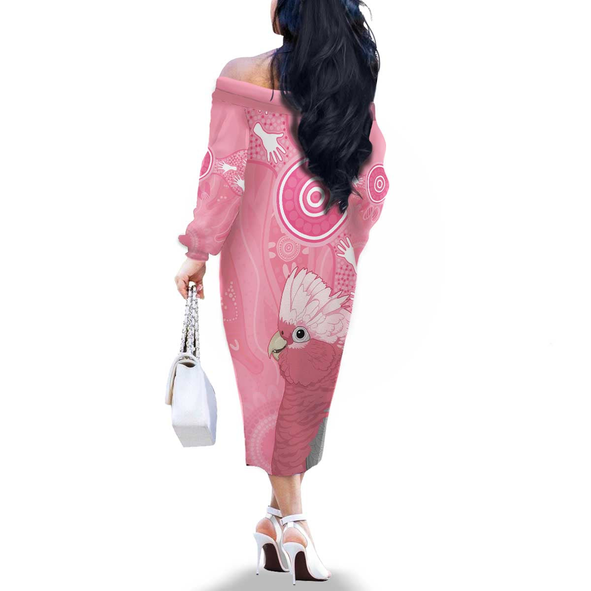 Australia Breast Cancer Awareness Family Matching Off The Shoulder Long Sleeve Dress and Hawaiian Shirt Galah Faith Hope Love Pink Month - Vibe Hoodie