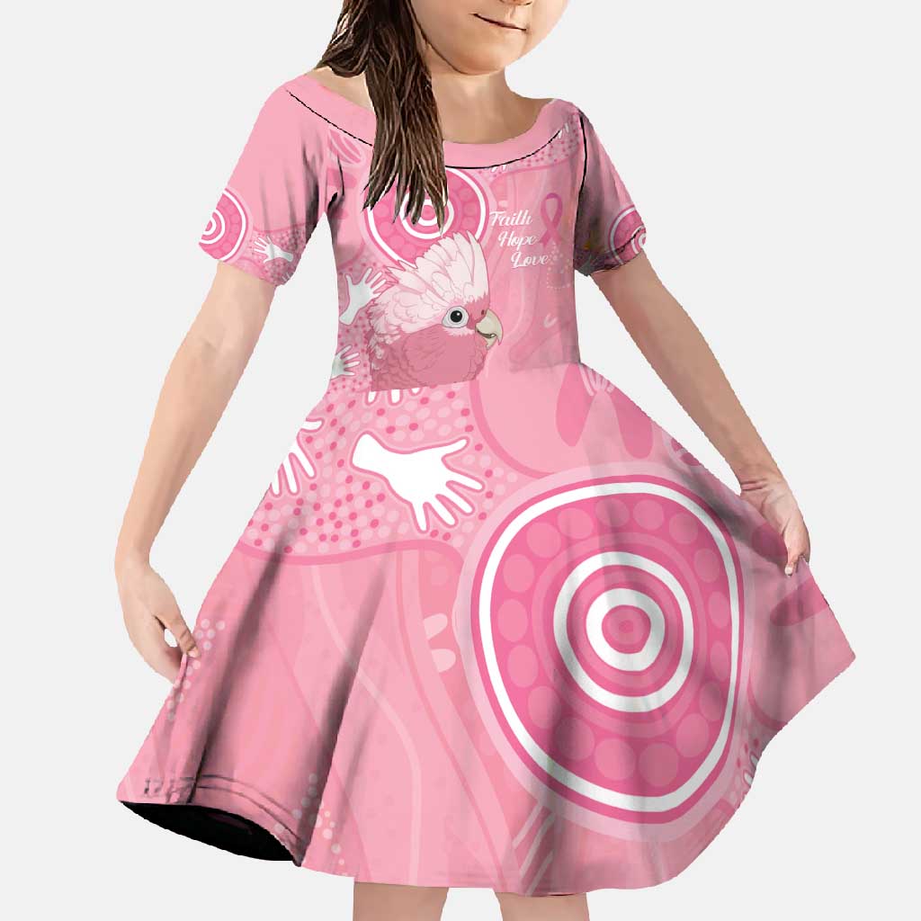 Australia Breast Cancer Awareness Family Matching Off Shoulder Maxi Dress and Hawaiian Shirt Galah Faith Hope Love Pink Month - Vibe Hoodie