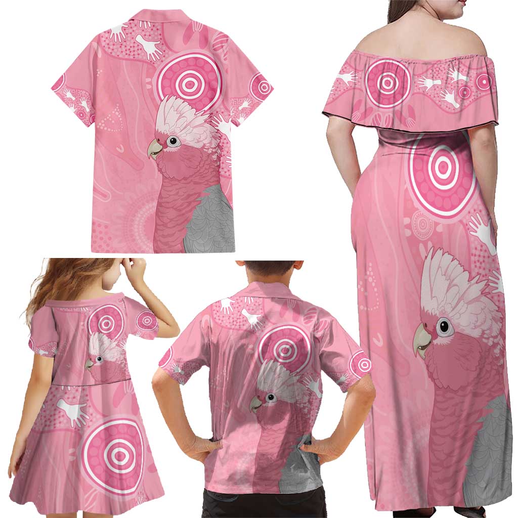 Australia Breast Cancer Awareness Family Matching Off Shoulder Maxi Dress and Hawaiian Shirt Galah Faith Hope Love Pink Month - Vibe Hoodie