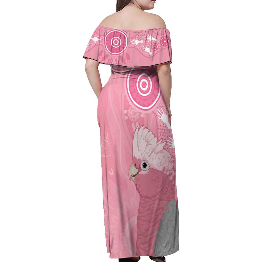 Australia Breast Cancer Awareness Family Matching Off Shoulder Maxi Dress and Hawaiian Shirt Galah Faith Hope Love Pink Month - Vibe Hoodie