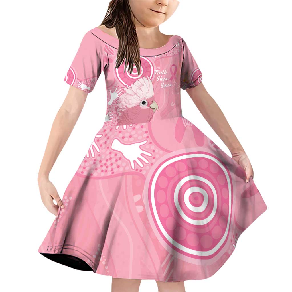 Australia Breast Cancer Awareness Family Matching Off Shoulder Short Dress and Hawaiian Shirt Galah Faith Hope Love Pink Month - Vibe Hoodie