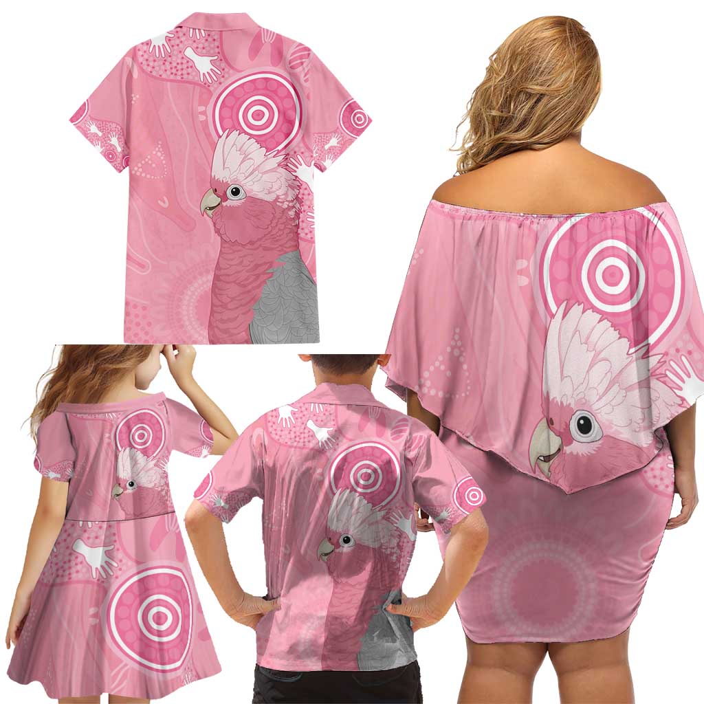 Australia Breast Cancer Awareness Family Matching Off Shoulder Short Dress and Hawaiian Shirt Galah Faith Hope Love Pink Month - Vibe Hoodie
