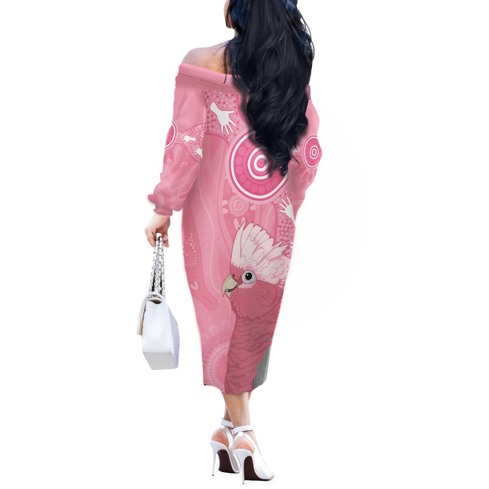 Australia Breast Cancer Awareness Off The Shoulder Long Sleeve Dress Galah Faith Hope Love Pink Month - Vibe Hoodie