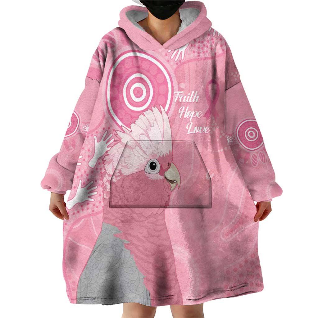 Australia Breast Cancer Awareness Wearable Blanket Hoodie Galah Faith Hope Love Pink Month - Vibe Hoodie