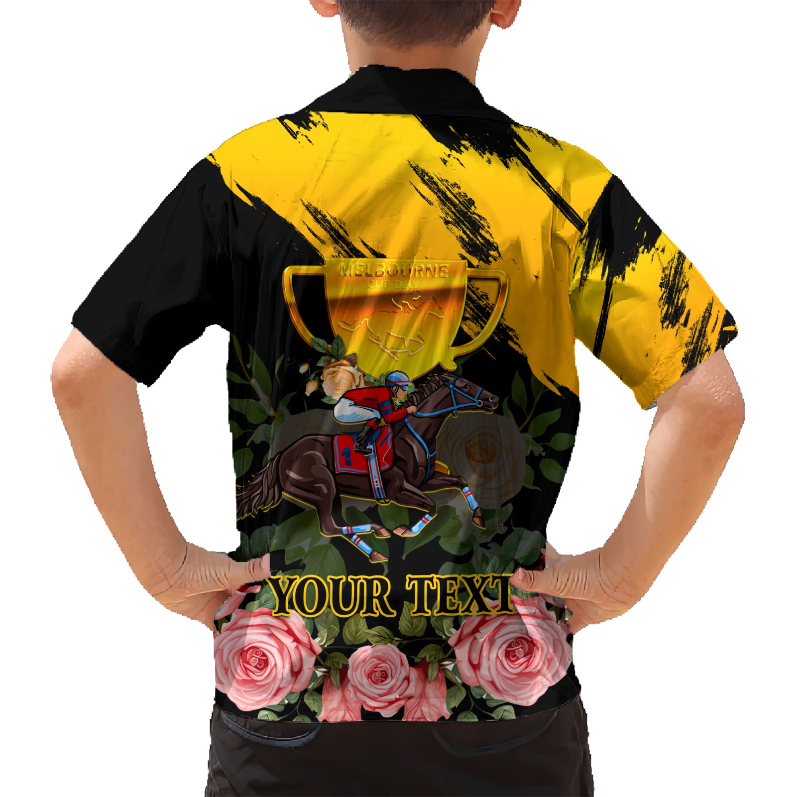 Personalised Australia Melbourne Cup Day Hawaiian Shirt 2023 Horse Racing Trophy With Roses - Vibe Hoodie Shop