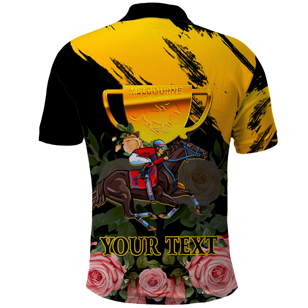 Personalised Australia Melbourne Cup Day Polo Shirt 2023 Horse Racing Trophy With Roses - Vibe Hoodie Shop