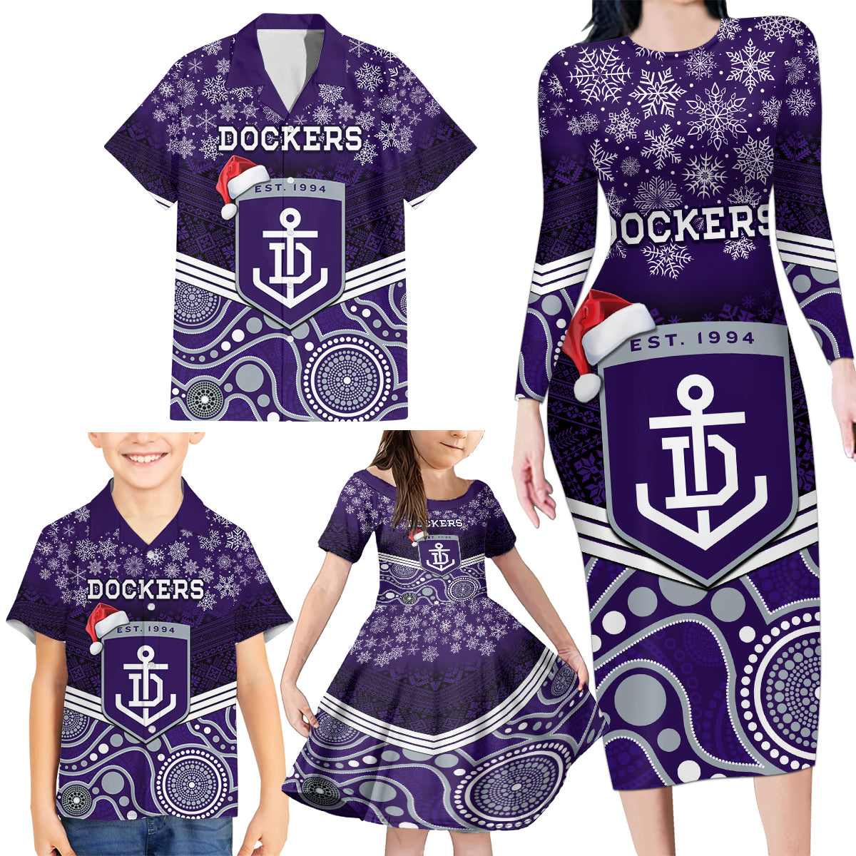 custom-dockers-football-christmas-family-matching-long-sleeve-bodycon-dress-and-hawaiian-shirt-merry-xmas-2023-mix-aboriginal-art