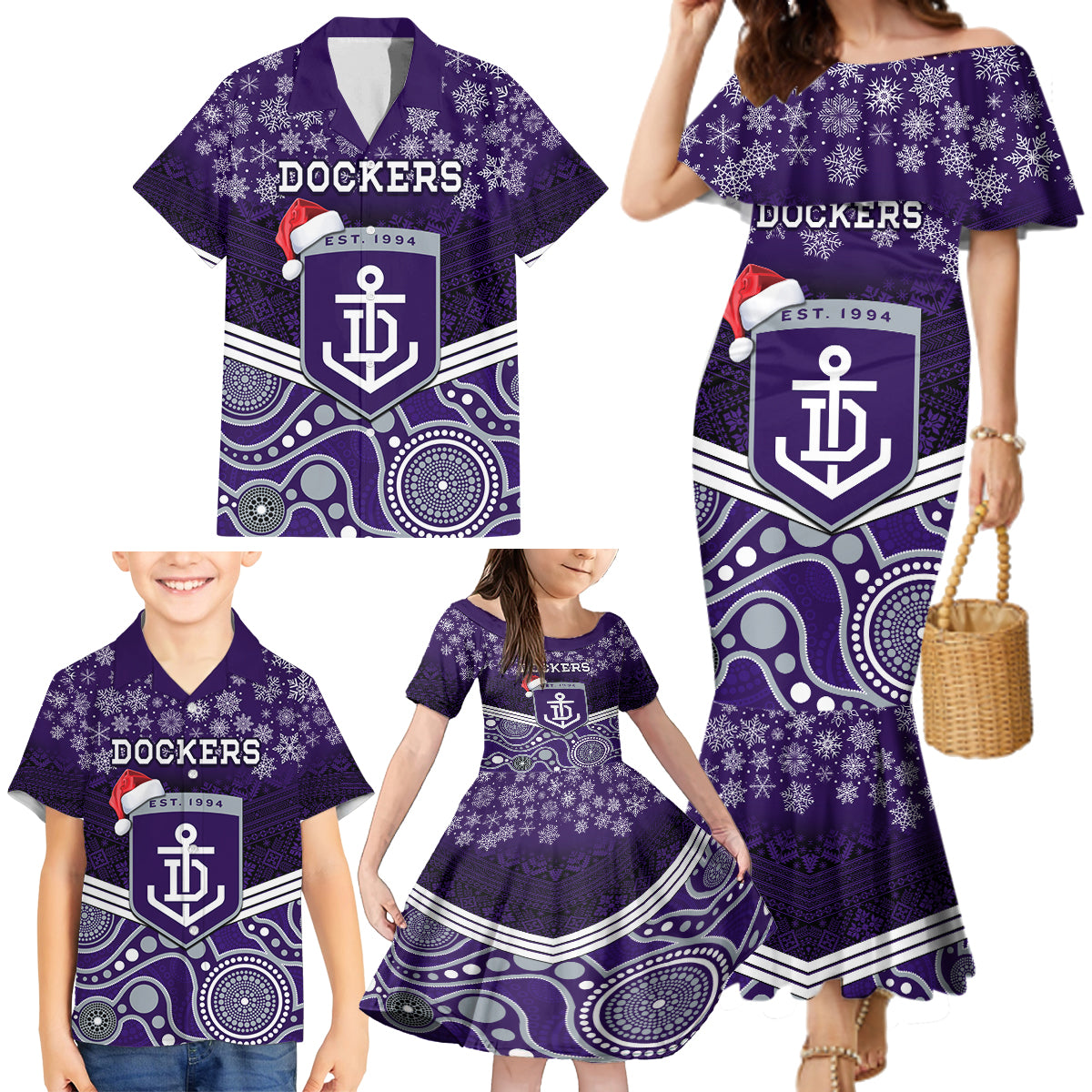 custom-dockers-football-christmas-family-matching-mermaid-dress-and-hawaiian-shirt-merry-xmas-2023-mix-aboriginal-art