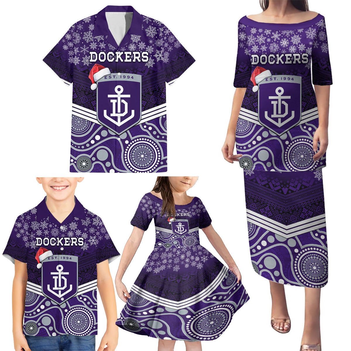 custom-dockers-football-christmas-family-matching-puletasi-dress-and-hawaiian-shirt-merry-xmas-2023-mix-aboriginal-art