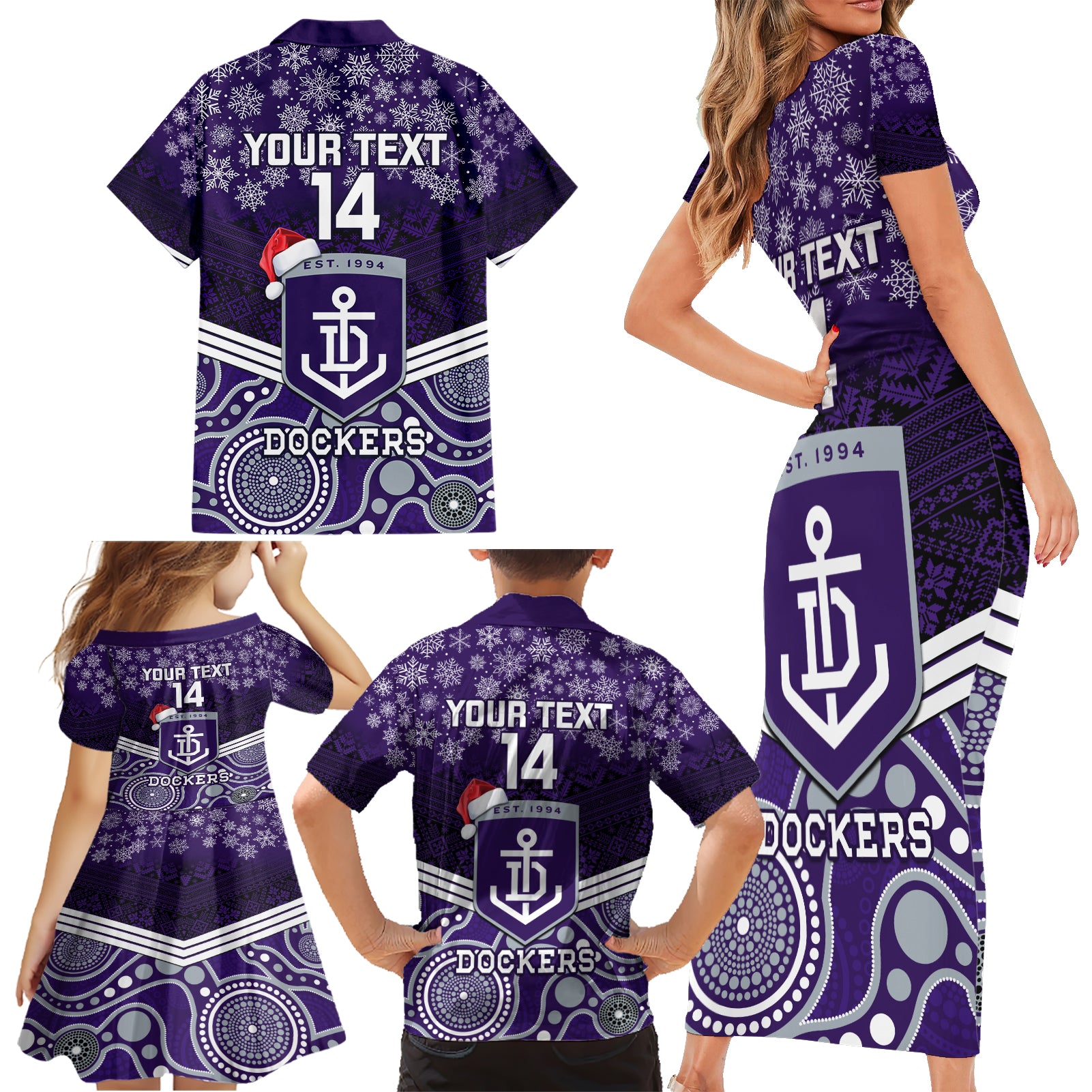 custom-dockers-football-christmas-family-matching-short-sleeve-bodycon-dress-and-hawaiian-shirt-merry-xmas-2023-mix-aboriginal-art