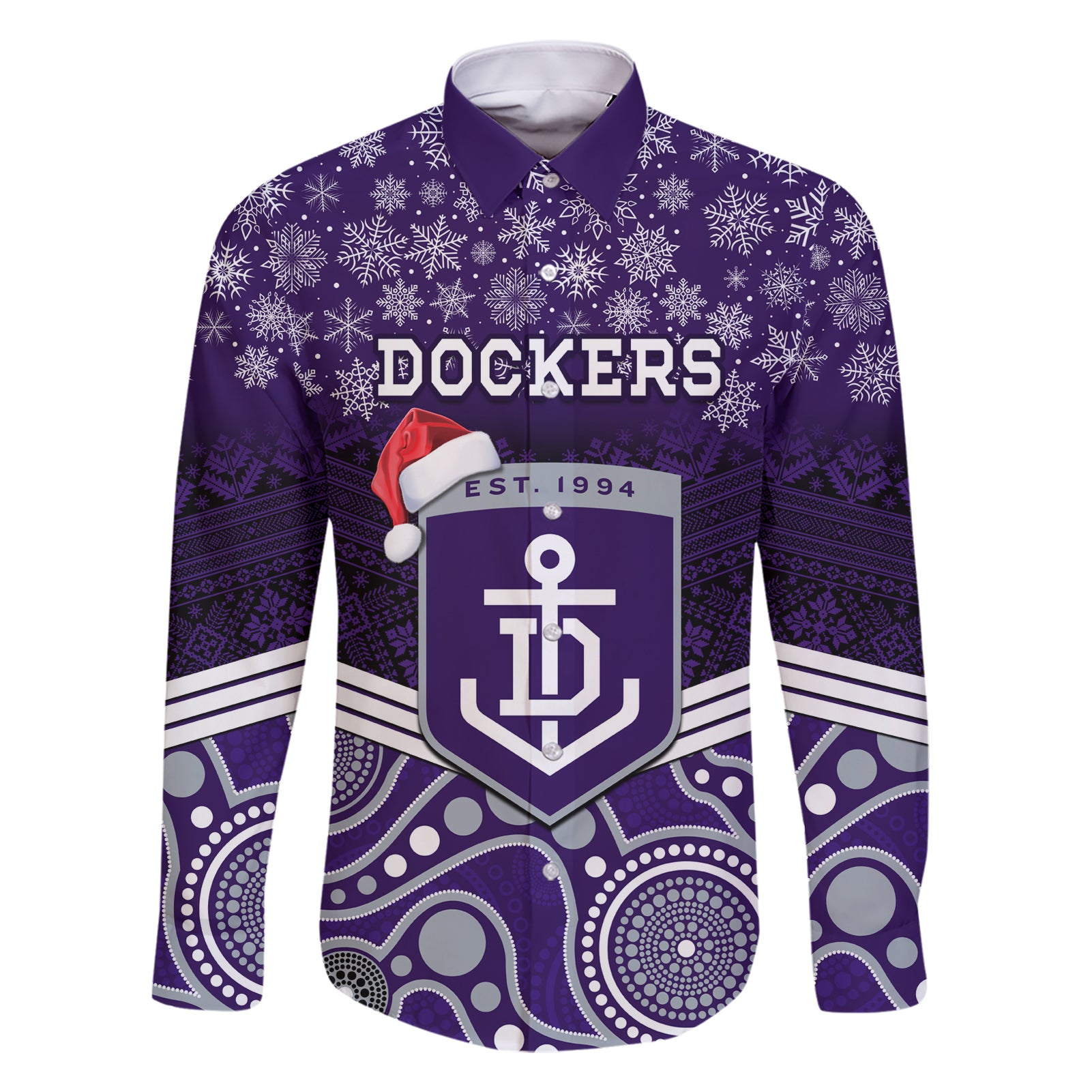 custom-dockers-football-christmas-family-matching-short-sleeve-bodycon-dress-and-hawaiian-shirt-merry-xmas-2023-mix-aboriginal-art