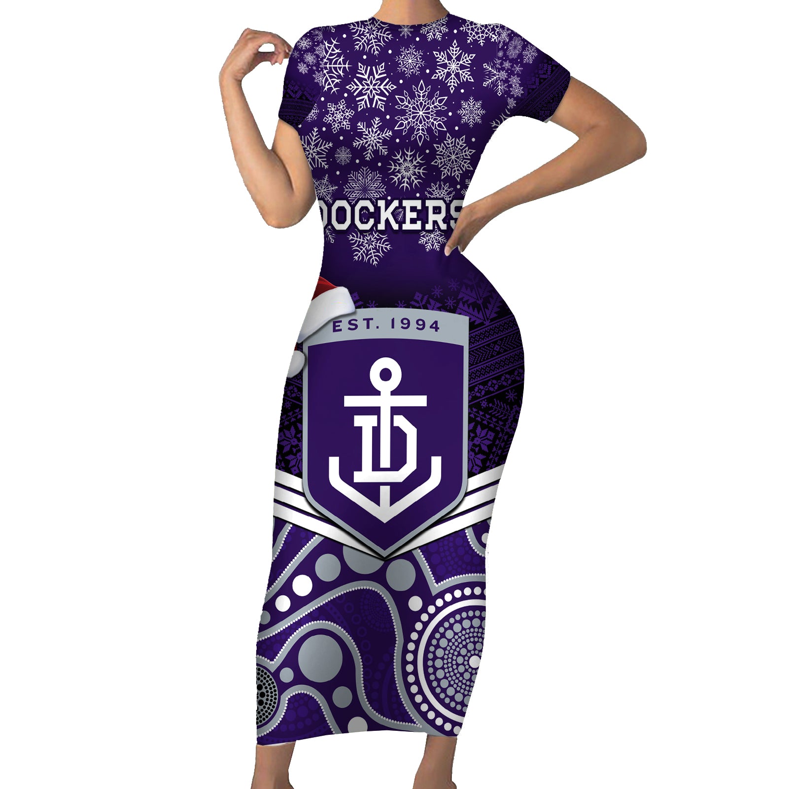 custom-dockers-football-christmas-family-matching-short-sleeve-bodycon-dress-and-hawaiian-shirt-merry-xmas-2023-mix-aboriginal-art