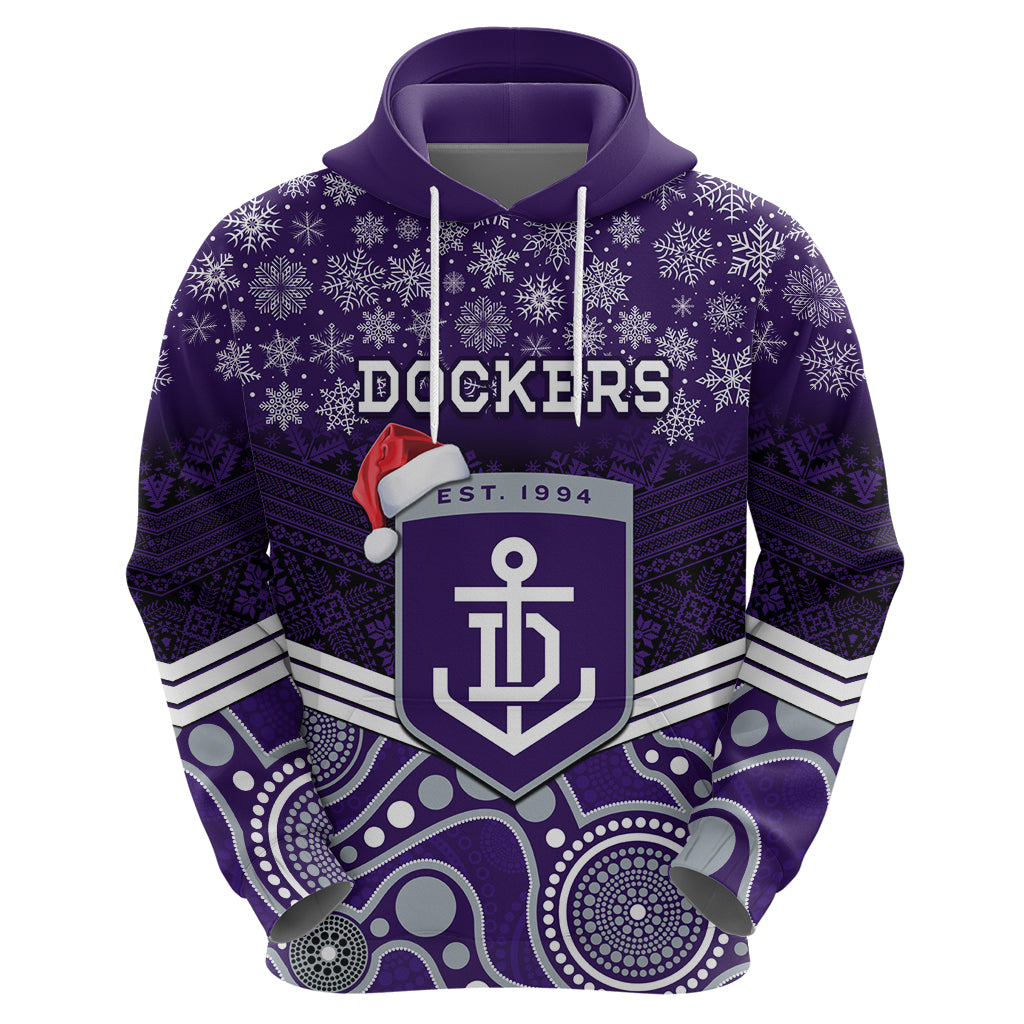 Custom Dockers Football Christmas Hoodie Merry Xmas 2023 Mix Aboriginal Art - Vibe Hoodie Shop