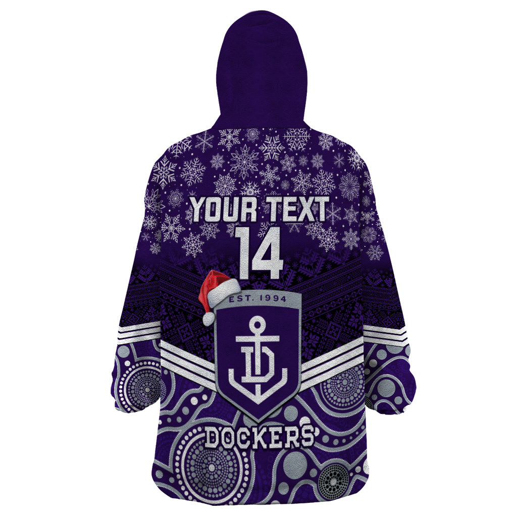 Custom Dockers Football Christmas Wearable Blanket Hoodie Merry Xmas 2023 Mix Aboriginal Art - Vibe Hoodie Shop