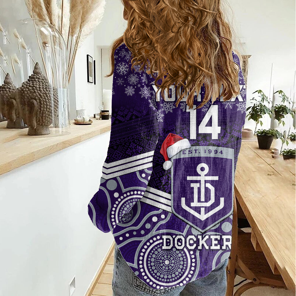 Custom Dockers Football Christmas Women Casual Shirt Merry Xmas 2023 Mix Aboriginal Art - Vibe Hoodie Shop