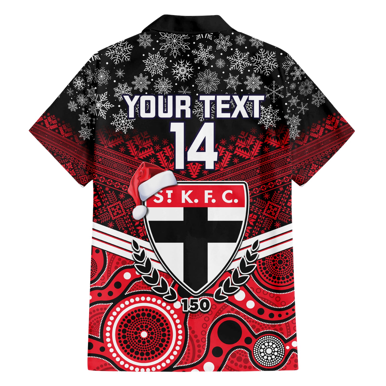 Custom St Kilda Football Christmas Hawaiian Shirt Merry Xmas 2023 Mix Aboriginal Art - Vibe Hoodie Shop