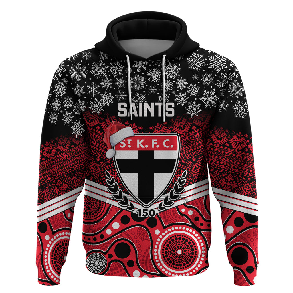 Custom St Kilda Football Christmas Hoodie Merry Xmas 2023 Mix Aboriginal Art - Vibe Hoodie Shop