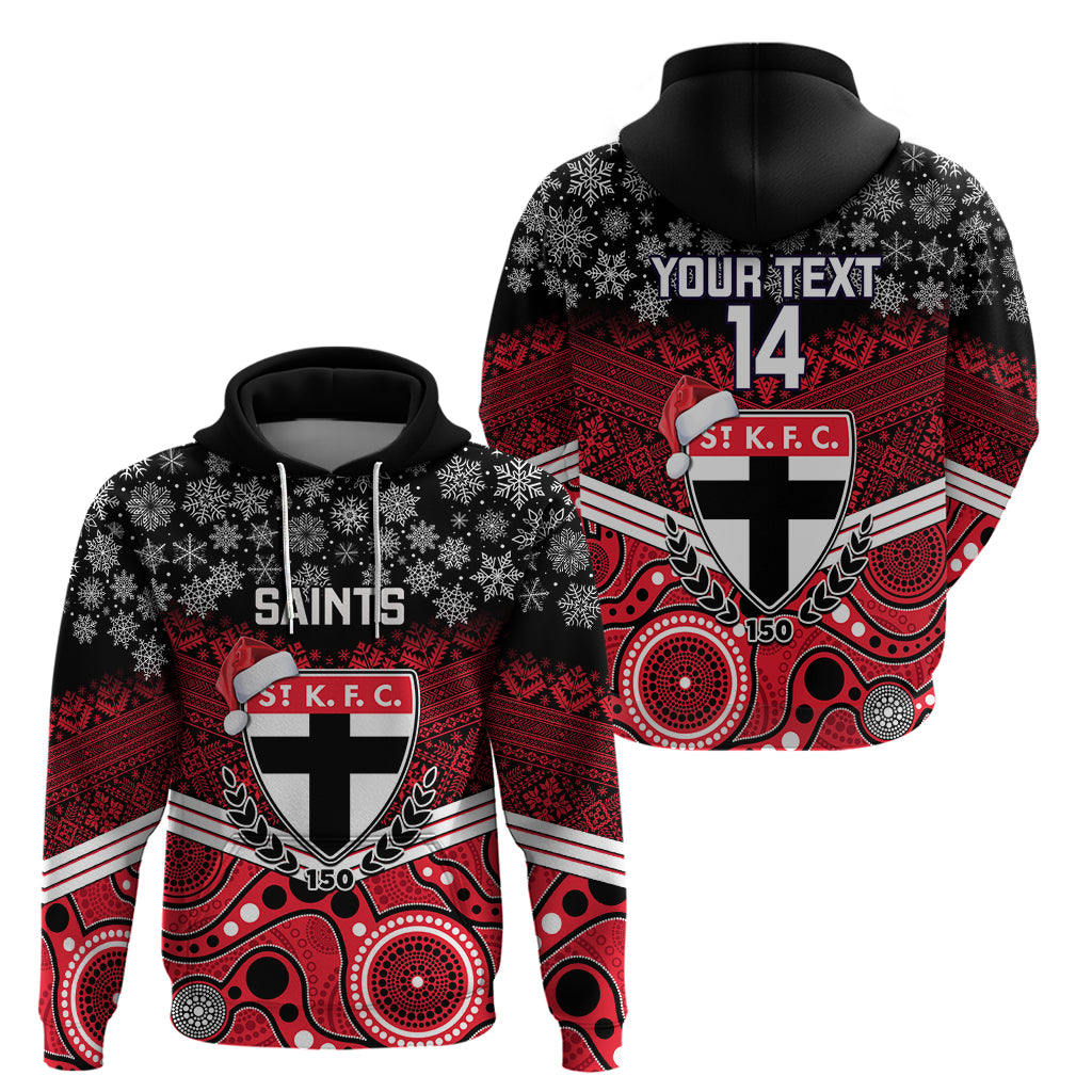 Custom St Kilda Football Christmas Hoodie Merry Xmas 2023 Mix Aboriginal Art - Vibe Hoodie Shop