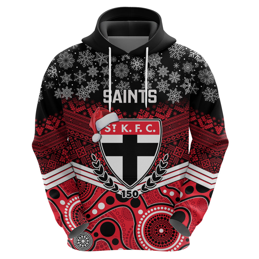 Custom St Kilda Football Christmas Hoodie Merry Xmas 2023 Mix Aboriginal Art - Vibe Hoodie Shop