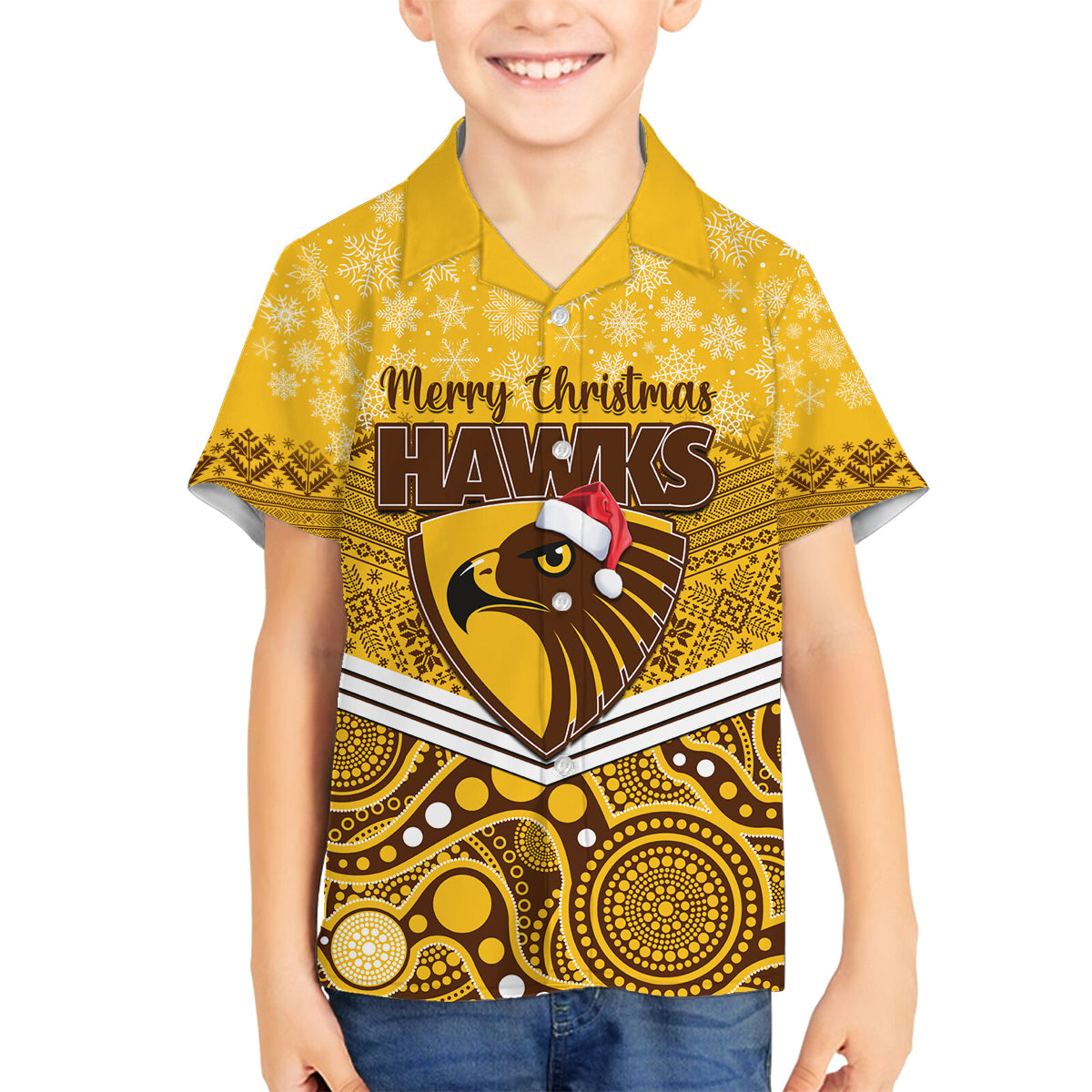 custom-hawthorn-football-christmas-family-matching-long-sleeve-bodycon-dress-and-hawaiian-shirt-merry-xmas-2023-mix-aboriginal-art