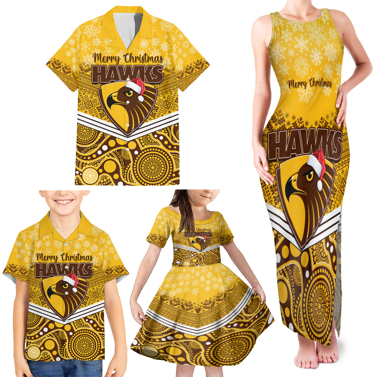 custom-hawthorn-football-christmas-family-matching-tank-maxi-dress-and-hawaiian-shirt-merry-xmas-2023-mix-aboriginal-art