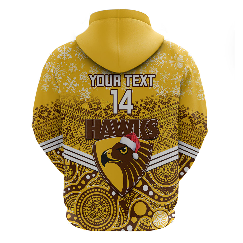 Custom Hawthorn Football Christmas Hoodie Merry Xmas 2023 Mix Aboriginal Art - Vibe Hoodie Shop