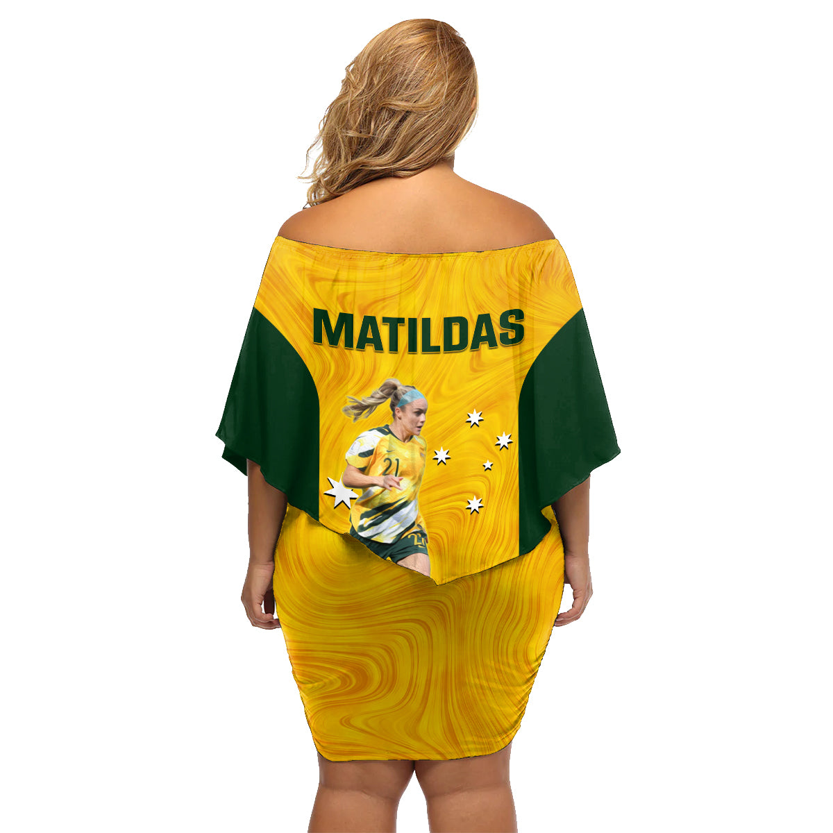 australia-soccer-family-matching-off-shoulder-short-dress-and-hawaiian-shirt-ellie-carpenter-matildas-gold-version