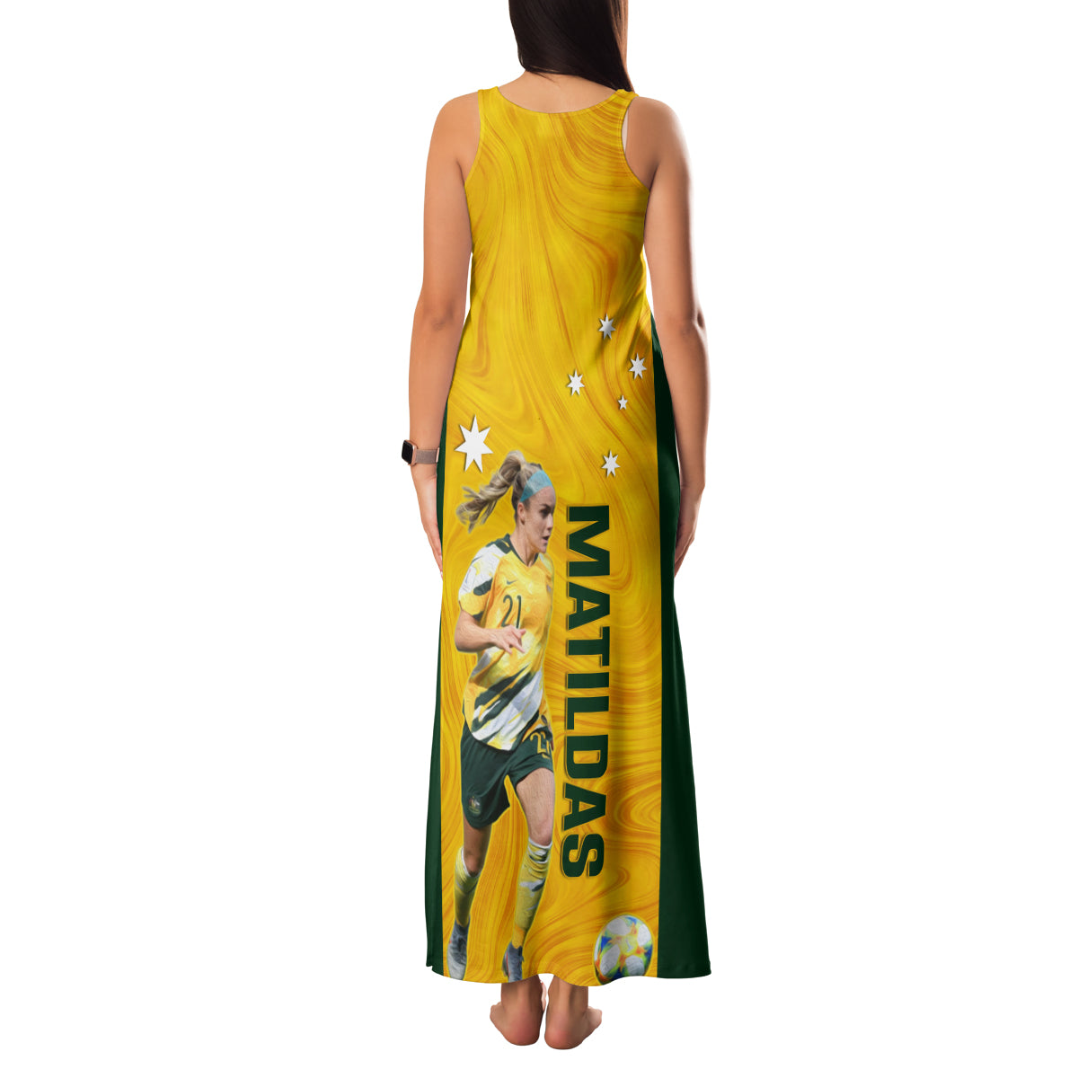 australia-soccer-family-matching-tank-maxi-dress-and-hawaiian-shirt-ellie-carpenter-matildas-gold-version