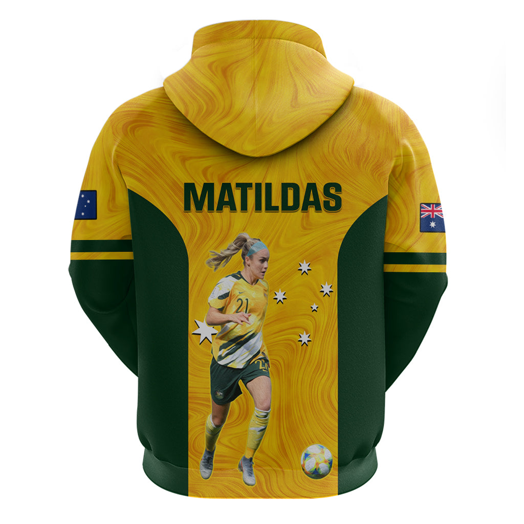 Australia Soccer Hoodie Ellie Carpenter Matildas Gold Version - Vibe Hoodie Shop