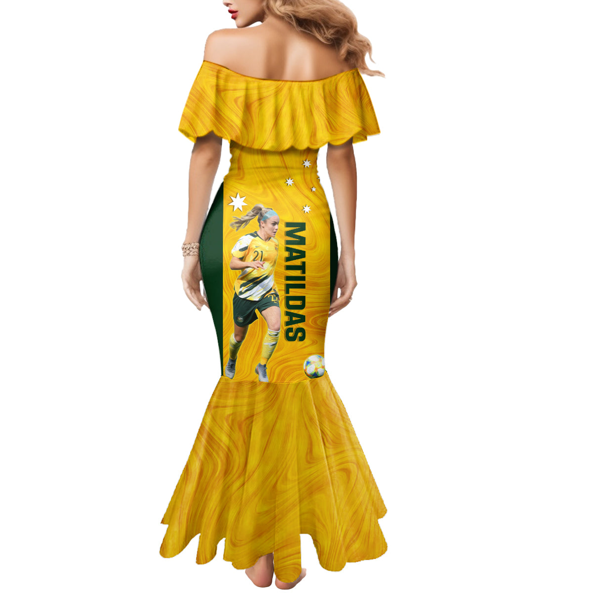 australia-soccer-mermaid-dress-ellie-carpenter-matildas-gold-version