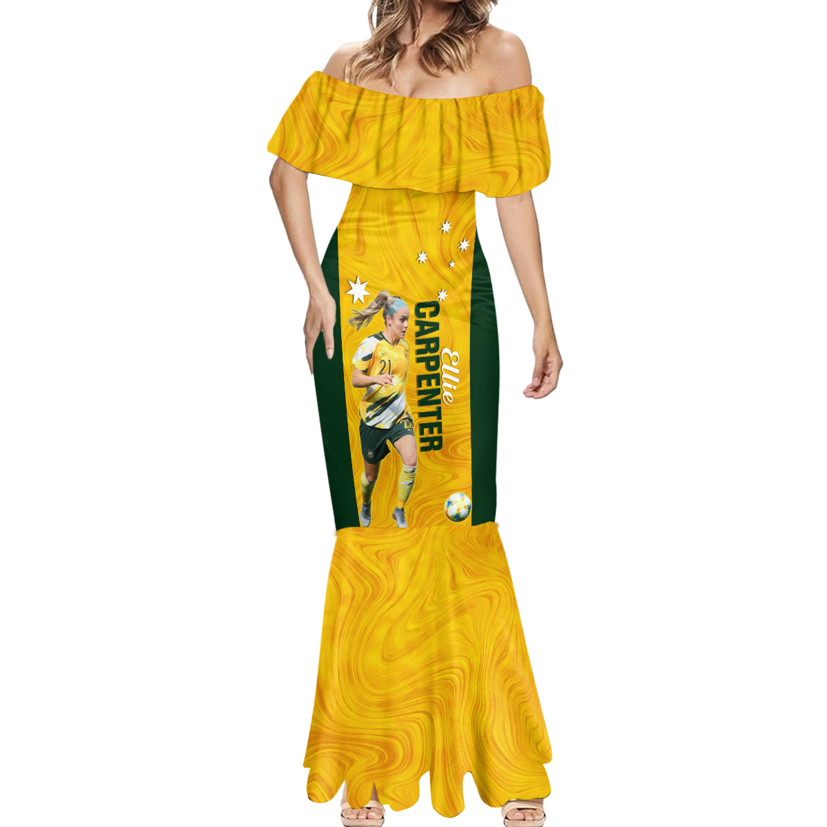 australia-soccer-mermaid-dress-ellie-carpenter-matildas-gold-version