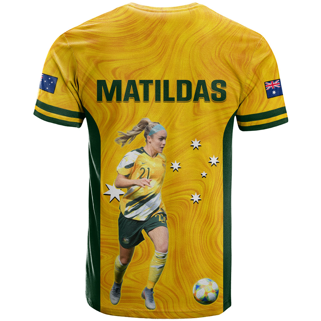 Australia Soccer T Shirt Ellie Carpenter Matildas Gold Version - Vibe Hoodie Shop