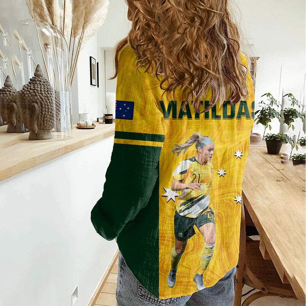 Australia Soccer Women Casual Shirt Ellie Carpenter Matildas Gold Version - Vibe Hoodie Shop