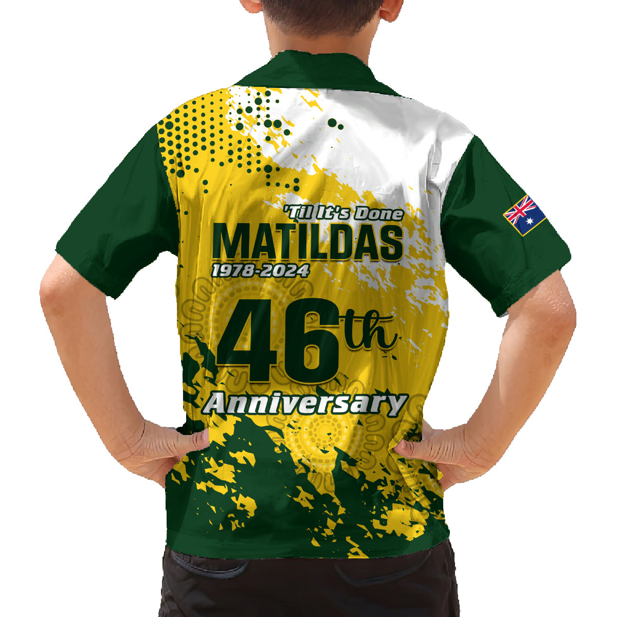 australia-soccer-family-matching-long-sleeve-bodycon-dress-and-hawaiian-shirt-til-its-done-matildas-2024-happy-46th-anniversary