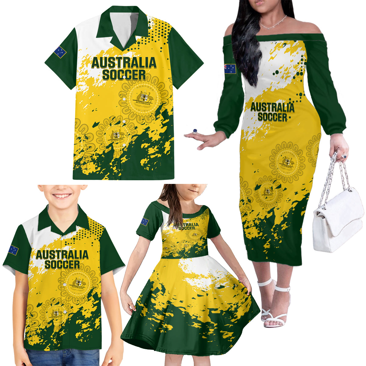 australia-soccer-family-matching-off-shoulder-long-sleeve-dress-and-hawaiian-shirt-til-its-done-matildas-2024-happy-46th-anniversary