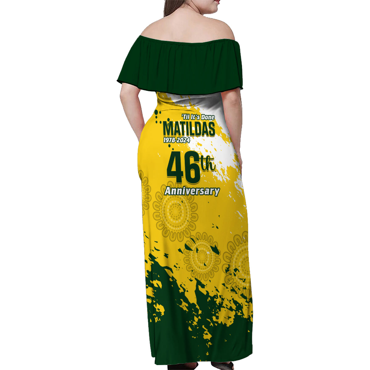 australia-soccer-family-matching-off-shoulder-maxi-dress-and-hawaiian-shirt-til-its-done-matildas-2024-happy-46th-anniversary