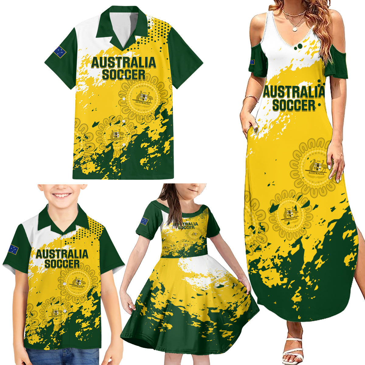 australia-soccer-family-matching-summer-maxi-dress-and-hawaiian-shirt-til-its-done-matildas-2024-happy-46th-anniversary