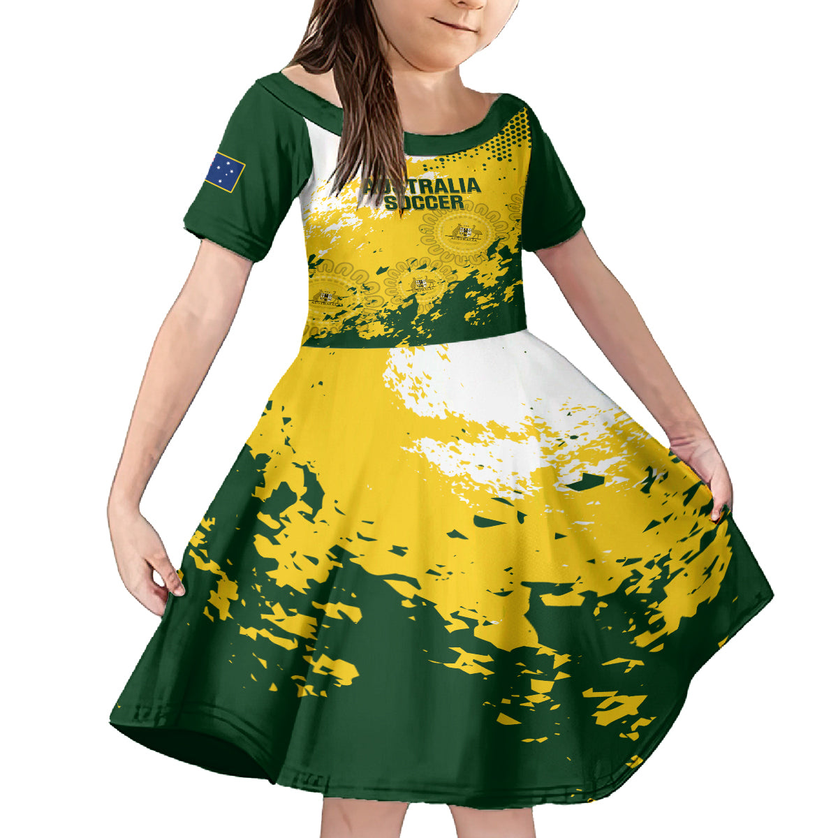 Australia Soccer Kid Short Sleeve Dress Til Its Done Matildas 2024 Happy 46th Anniversary - Vibe Hoodie Shop