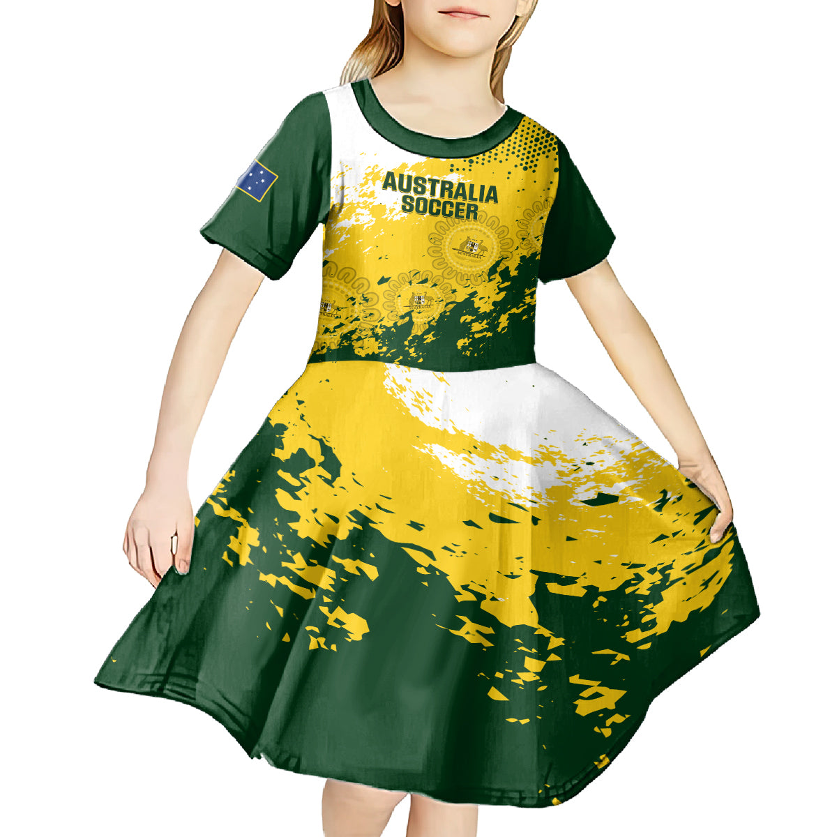 Australia Soccer Kid Short Sleeve Dress Til Its Done Matildas 2024 Happy 46th Anniversary - Vibe Hoodie Shop