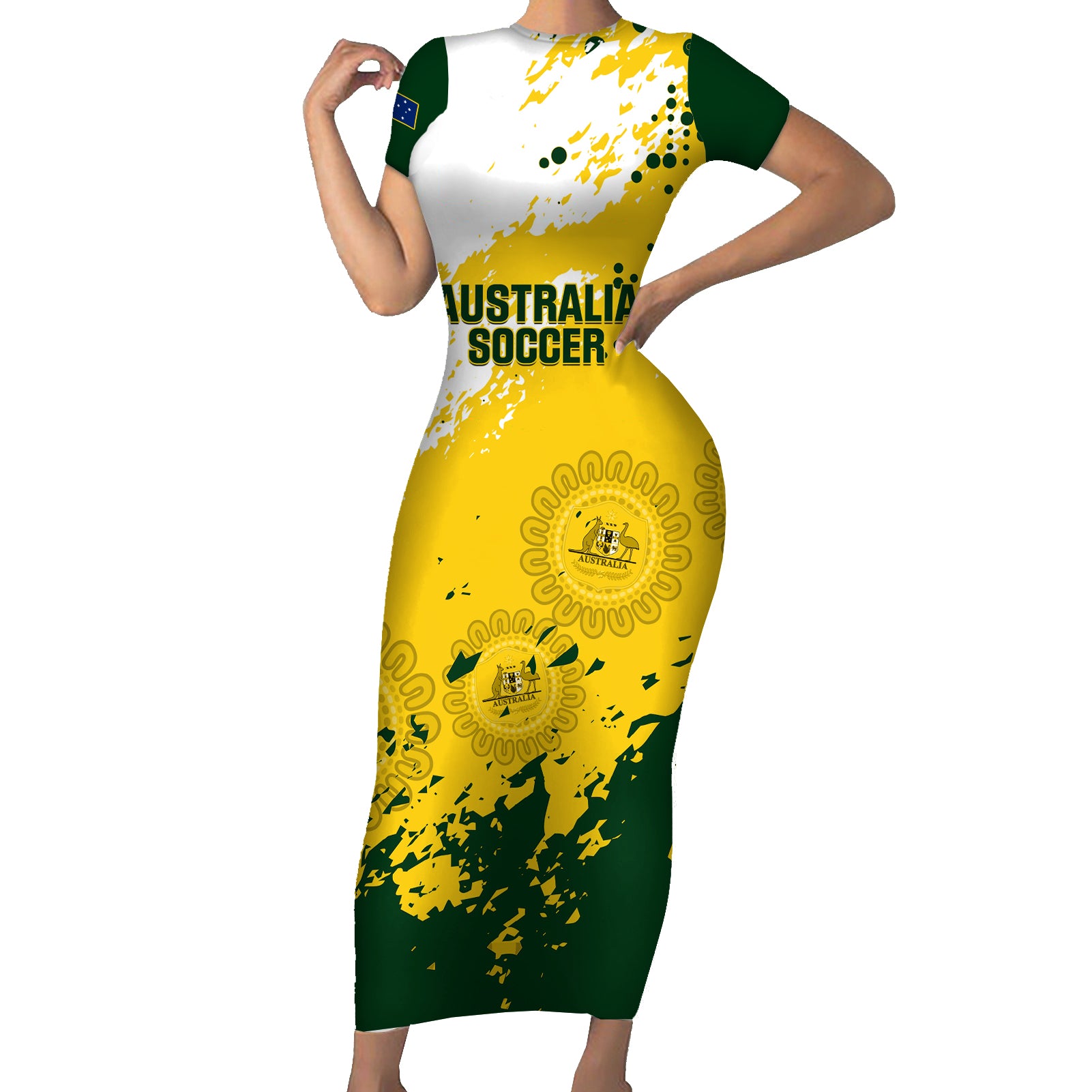 australia-soccer-short-sleeve-bodycon-dress-til-its-done-matildas-2024-happy-46th-anniversary