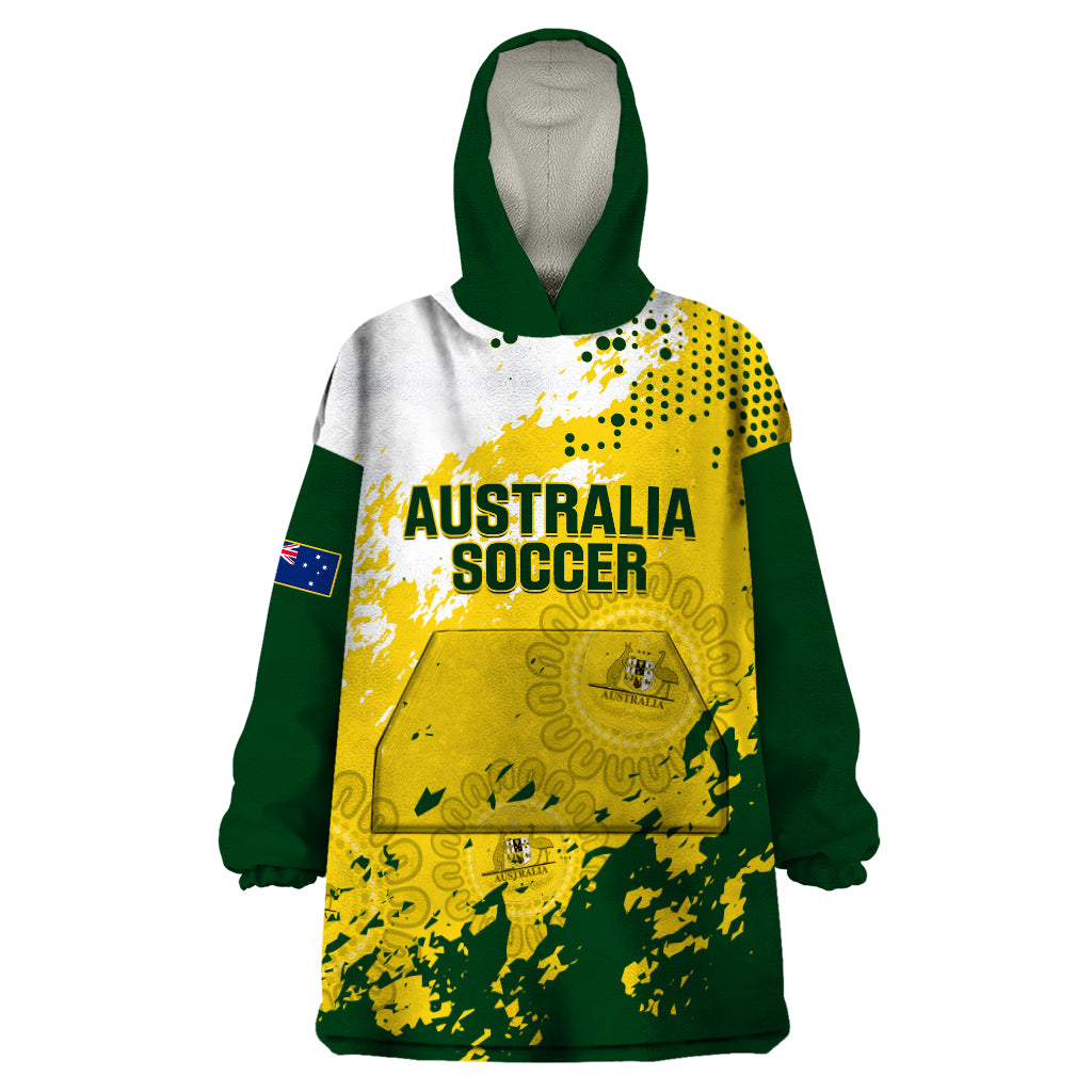 Australia Soccer Wearable Blanket Hoodie Til Its Done Matildas 2024 Happy 46th Anniversary - Vibe Hoodie Shop