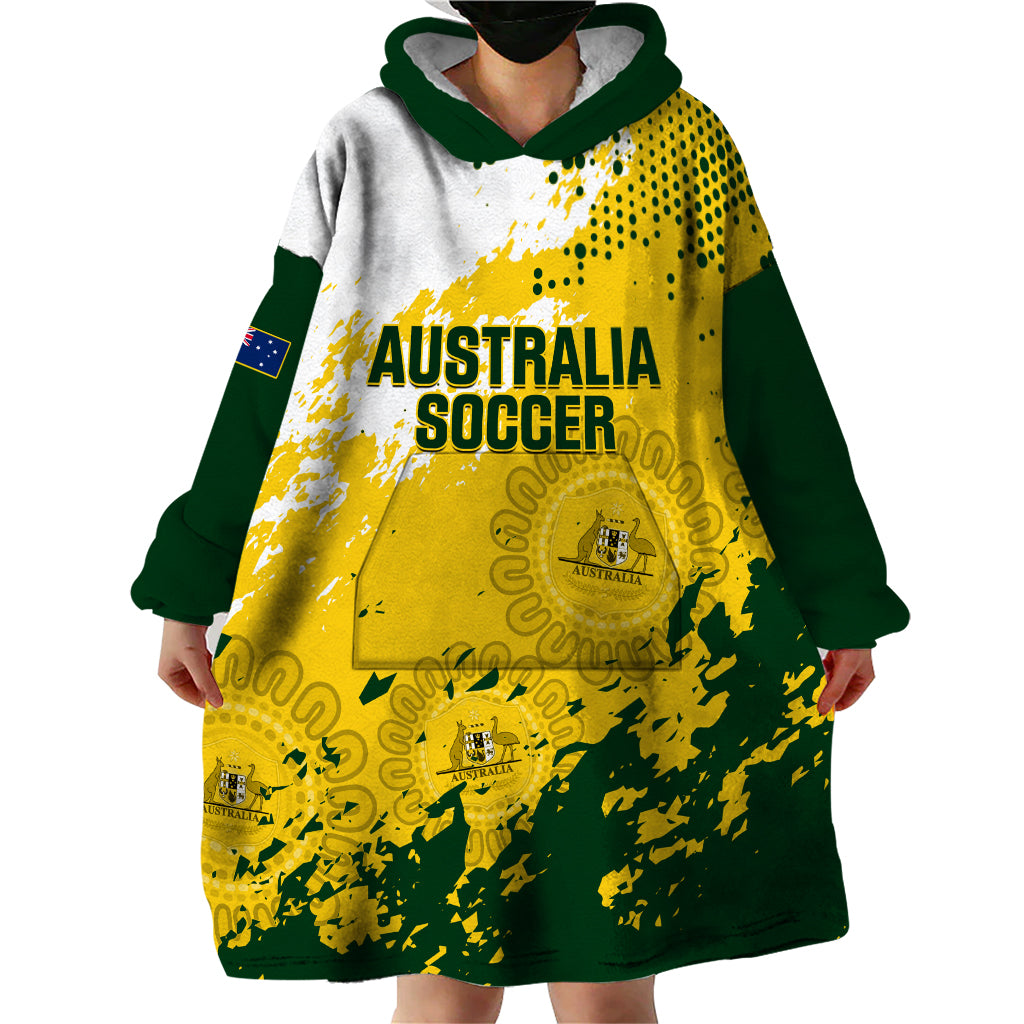 Australia Soccer Wearable Blanket Hoodie Til Its Done Matildas 2024 Happy 46th Anniversary - Vibe Hoodie Shop