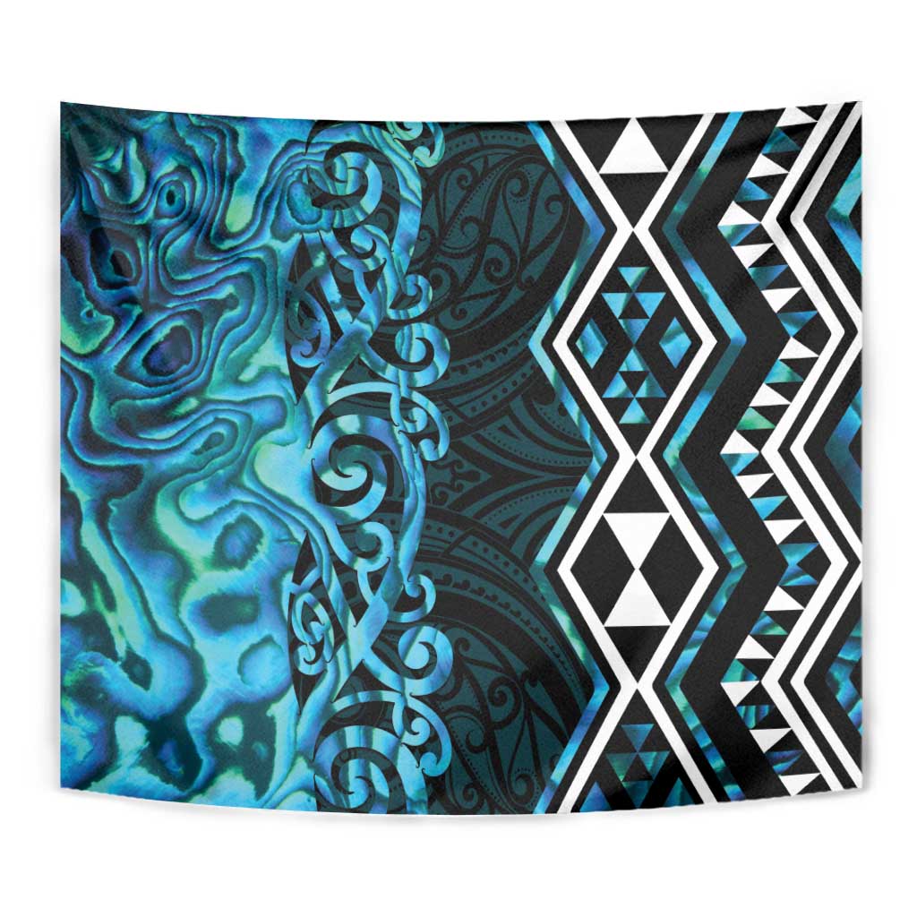 Turquoise Aotearoa Tapestry Taniko Motifs With Paua Shell Kowhaiwhai - Vibe Hoodie Shop