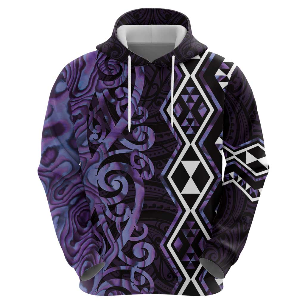 Purple Aotearoa Hoodie Taniko Motifs With Paua Shell Kowhaiwhai - Vibe Hoodie Shop