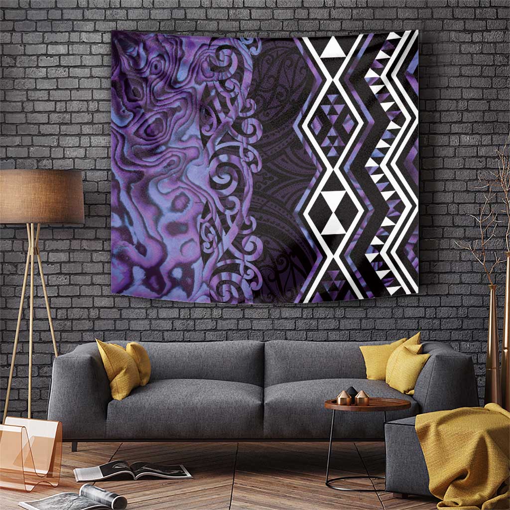 Purple Aotearoa Tapestry Taniko Motifs With Paua Shell Kowhaiwhai - Vibe Hoodie Shop
