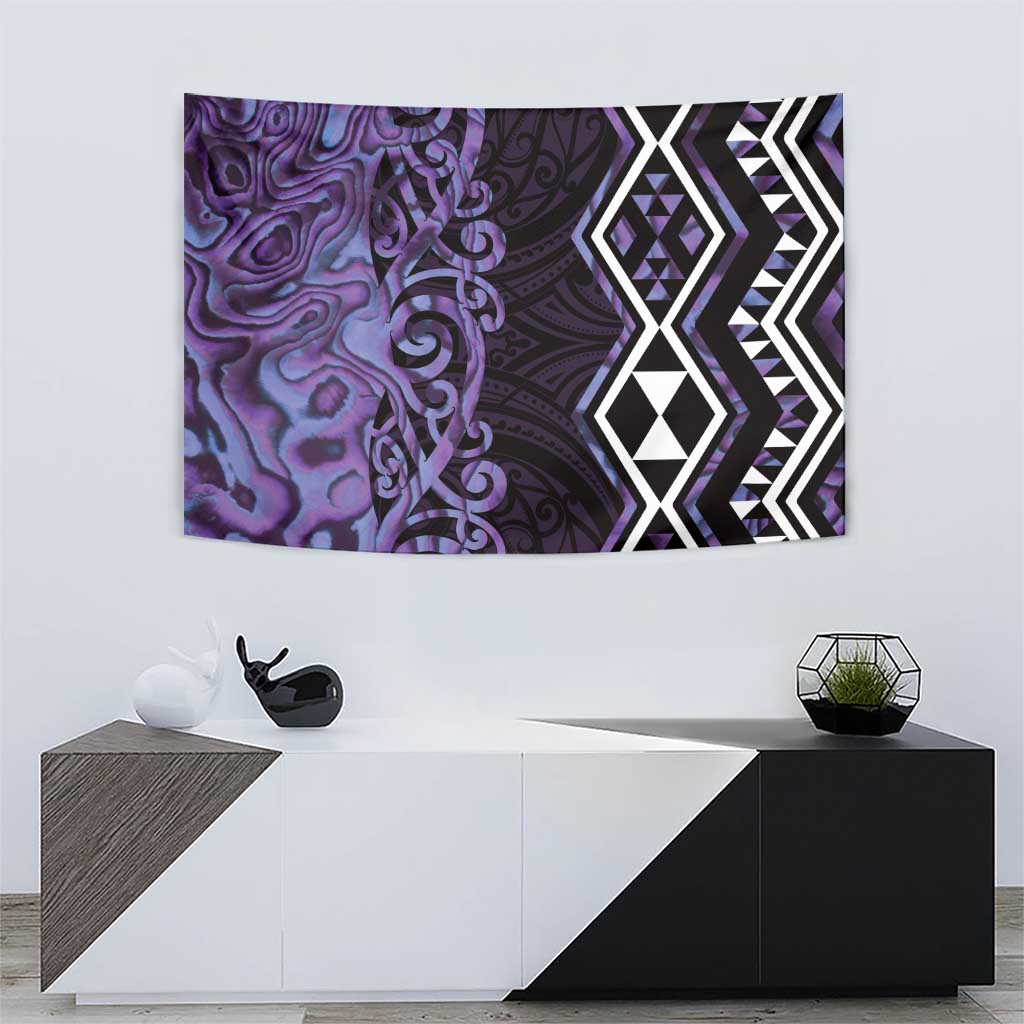 Purple Aotearoa Tapestry Taniko Motifs With Paua Shell Kowhaiwhai - Vibe Hoodie Shop