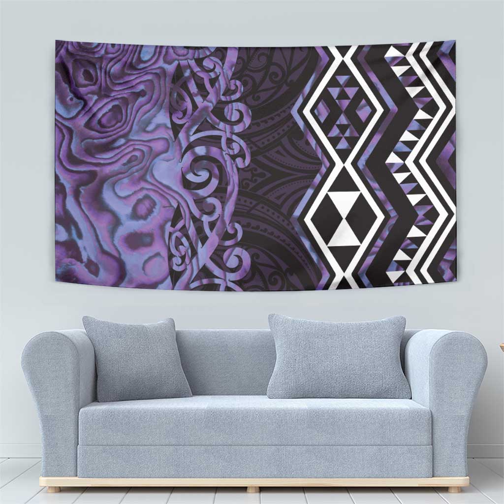 Purple Aotearoa Tapestry Taniko Motifs With Paua Shell Kowhaiwhai - Vibe Hoodie Shop